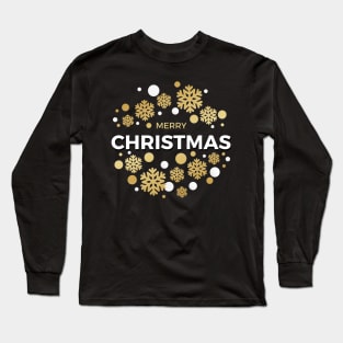 Merry Christmast - Golden Snow Ornament Long Sleeve T-Shirt